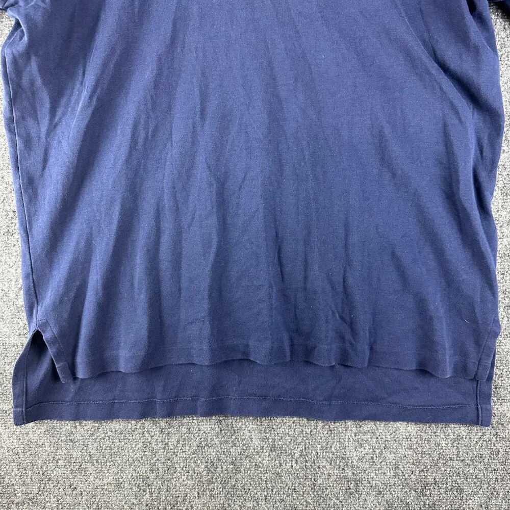Polo Ralph Lauren Polo Shirt Mens Large Blue Short Sleeve Red Logo Split Hem